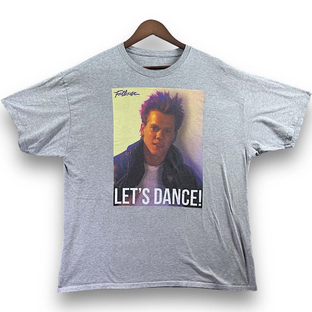 Footloose Kevin Bacon Women's T-Shirt XL Gray Short Sleeve Tee Shirt Top Movie